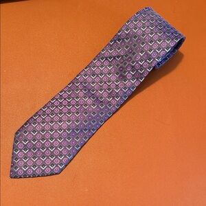 Ermenegildo Zegna Purple Geometric Silk Tie